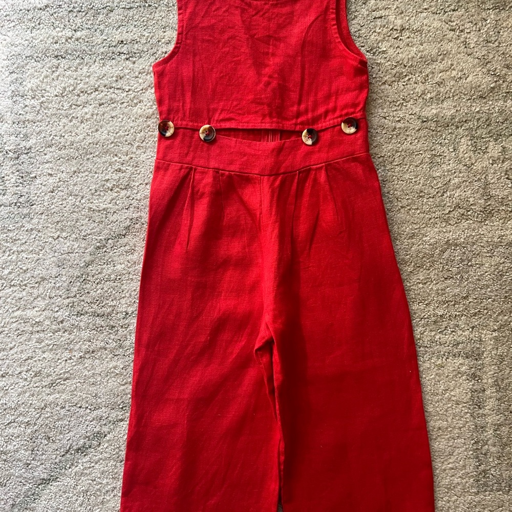 Zara Girls Red Jumpsuit